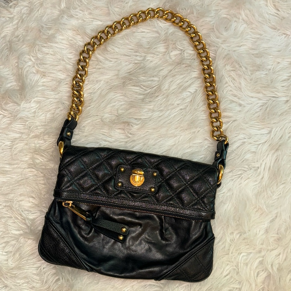 Marc Jacobs Black Quilted Leather Flap Chain Shoulder Bag